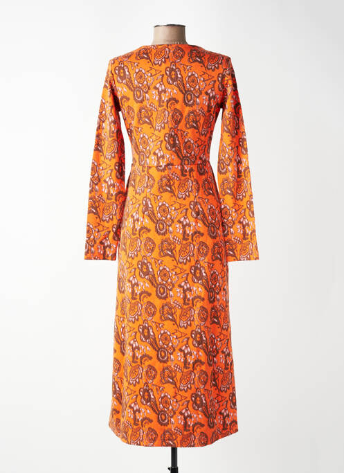 Robe longue manches longues manches longues orange WOW TO GO femme