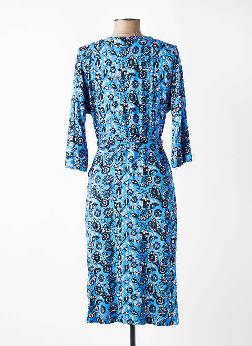Robe mi-longue manches 3/4 manches 3/4 bleu WOW TO GO femme