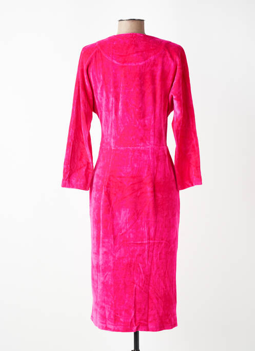 Robe mi-longue manches longues manches longues rose WOW TO GO femme