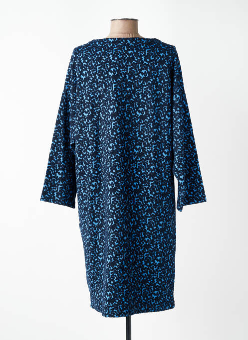 Robe mi-longue imprimé fantaisie manches longues bleu WOW TO GO femme