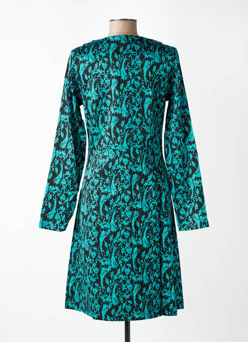 Robe mi-longue imprimé fleurs manches longues noir WOW TO GO femme