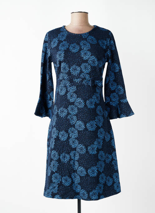 Robe mi-longue imprimé fleurs manches longues bleu WHO'S THAT GIRL femme