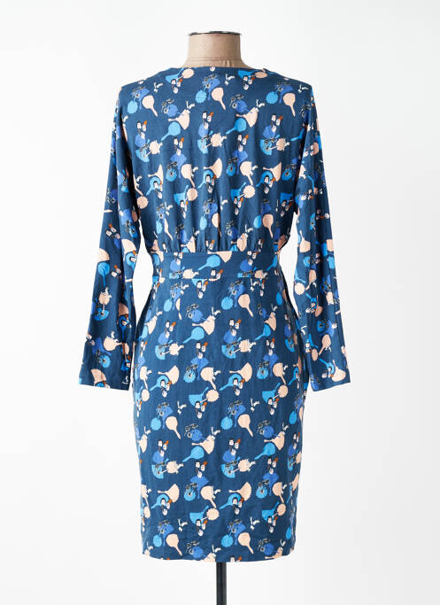 Robe courte manches longues manches longues bleu WOW TO GO femme