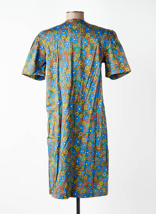 Robe mi-longue imprimé fleurs manches courtes vert WHO'S THAT GIRL femme