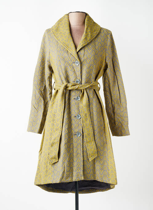 Manteau long coupe cintrée sans capuche jaune NOMADS femme