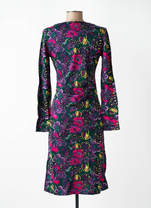 Robe mi-longue imprimé fleurs manches longues vert NOMADS femme