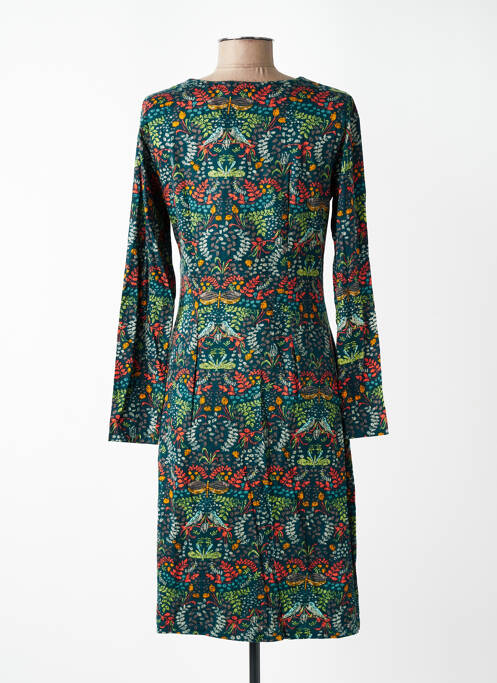 Robe mi-longue imprimé fleurs manches longues vert NOMADS femme