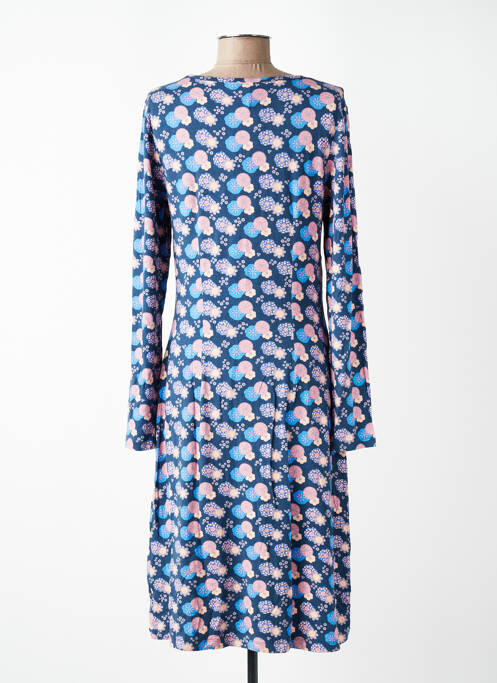 Robe mi-longue imprimé fleurs manches longues bleu WHO'S THAT GIRL femme
