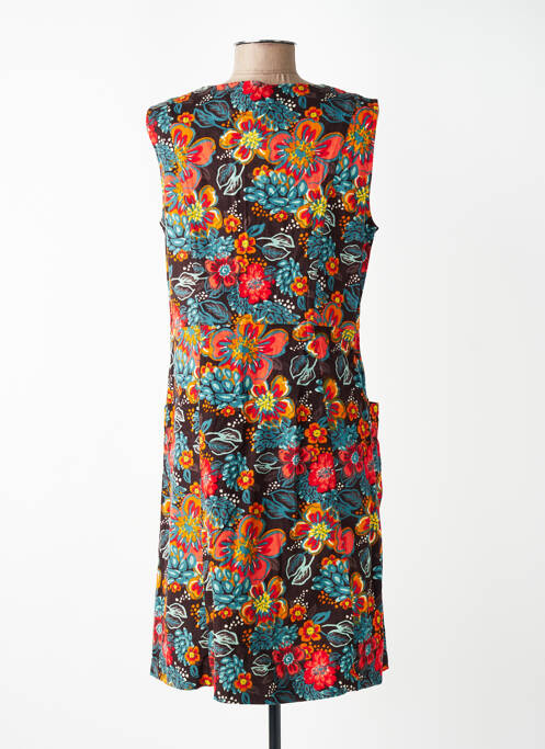 Robe mi-longue imprimé fleurs sans manche rouge NOMADS femme