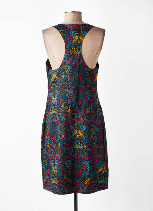 Robe mi-longue imprimé fleurs fines bretelles noir NOMADS femme