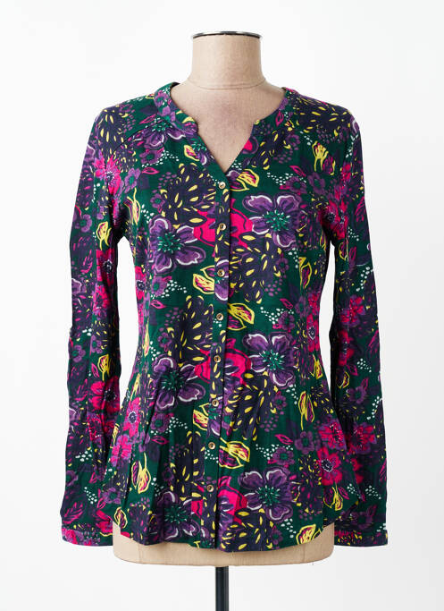 Chemisier imprimé fleurs manches longues vert NOMADS femme