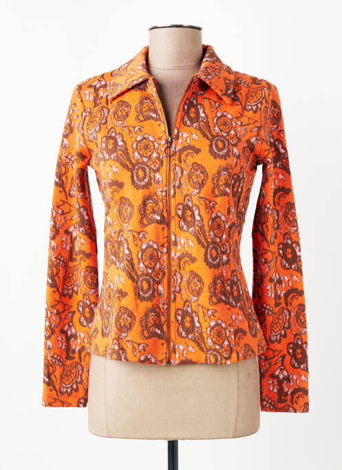 Veste casual col chemisier orange WOW TO GO femme