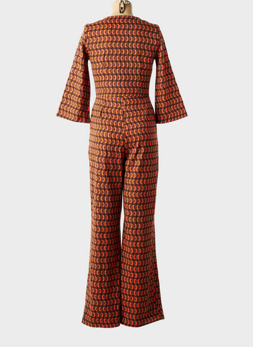 Combi-pantalon coupe cintrée manches 3/4 marron WHO'S THAT GIRL femme
