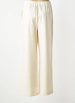 Pantalon large fermeture zippée sous rabat boutonné taille normale beige B.YOUNG femme