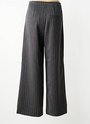 Pantalon large fermeture zippée sous rabat avec crochet taille normale gris LILI SIDONIO femme