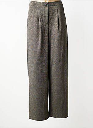 Pantalon large fermeture zippée sous rabat boutonné taille normale gris B.YOUNG femme