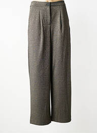 Pantalon large fermeture zippée sous rabat boutonné taille normale gris B.YOUNG femme
