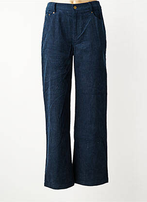 Pantalon large fermeture zippée sous rabat boutonné taille normale bleu MOLLY BRACKEN femme
