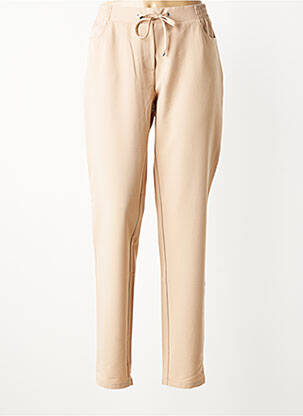 Pantalon droit stretch taille normale beige MICHA femme