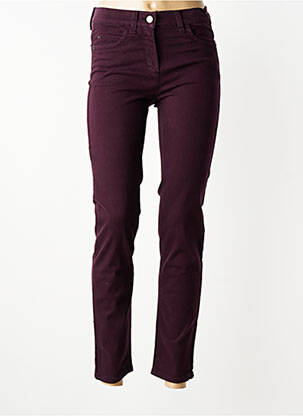 Pantalon slim tissage popeline taille normale violet ANNA MONTANA femme