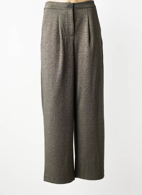 Pantalon large fermeture zippée sous rabat boutonné taille normale gris B.YOUNG femme