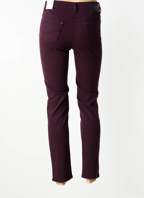 Pantalon slim tissage popeline taille normale violet ANNA MONTANA femme