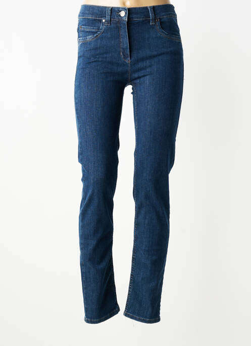 Jeans coupe slim stretch taille normale bleu ANNA MONTANA femme