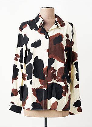 Chemisier coupe cintrée manches longues marron B.YOUNG femme