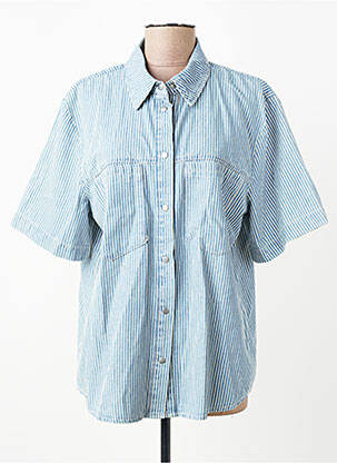 Chemisier coupe cintrée manches courtes bleu B.YOUNG femme