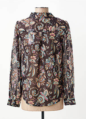 Chemisier tissage crêpe manches longues noir MOLLY BRACKEN femme