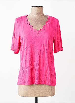 T-shirt col v manches courtes rose MICHA femme