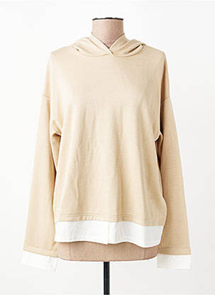 Sweat-shirt à capuche stretch manches longues beige B.YOUNG femme