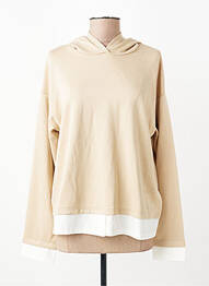Sweat-shirt à capuche stretch manches longues beige B.YOUNG femme
