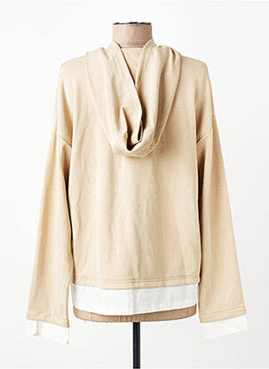 Sweat-shirt à capuche stretch manches longues beige B.YOUNG femme
