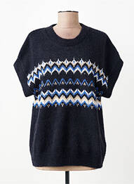 Pull stretch manches courtes noir MICHA femme