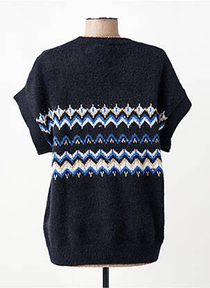 Pull stretch manches courtes noir MICHA femme