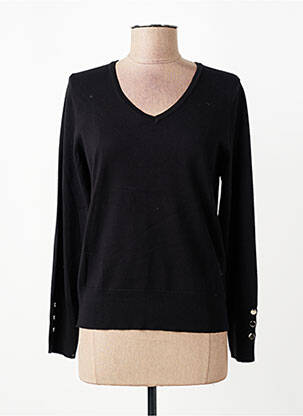 Pull col v manches longues noir MICHA femme