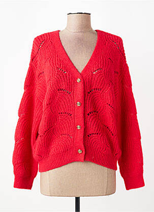 Gilet manches longues coupe cintrée rouge MOLLY BRACKEN femme