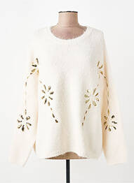 Pull stretch manches longues blanc MOLLY BRACKEN femme