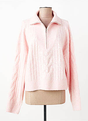 Pull tissage chiné manches longues rose LILI SIDONIO femme