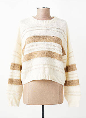 Pull stretch manches longues beige MOLLY BRACKEN femme