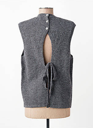 Pull tissage chiné sans manche gris MOLLY BRACKEN femme