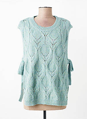 Pull col v sans manche bleu MOLLY BRACKEN femme