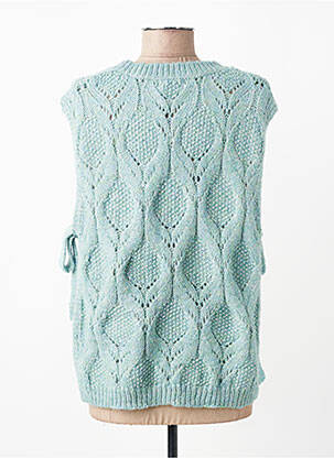 Pull col v sans manche bleu MOLLY BRACKEN femme