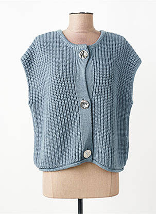 Gilet manches courtes coupe droite bleu B.YOUNG femme