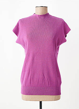 Pull stretch manches courtes violet MOLLY BRACKEN femme