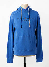 Sweat-shirt à capuche poches manches longues bleu BLACK WELLIS homme