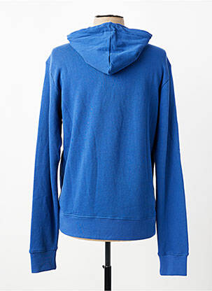 Sweat-shirt à capuche poches manches longues bleu BLACK WELLIS homme