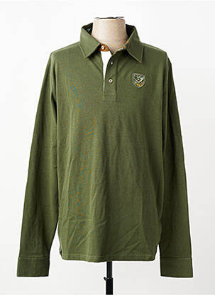 Polo manches longues manches longues vert BLACK WELLIS homme