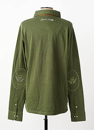 Polo manches longues manches longues vert BLACK WELLIS homme